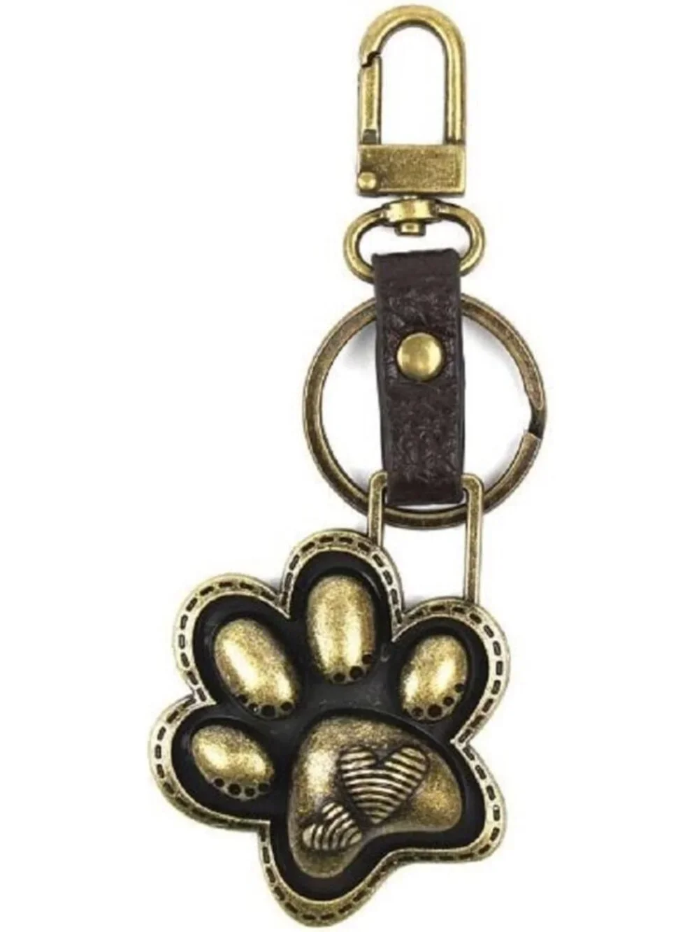Charming Cat & Dog Paw Print Key Chain Purse Fob Charm - Cute Accessory for Bags